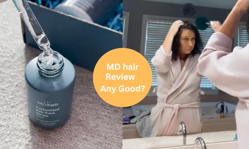 using MD hair care serum