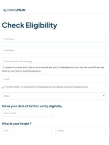 eligibility requirements on orderly meds quiz
