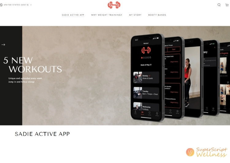 sadie active app strength training for women