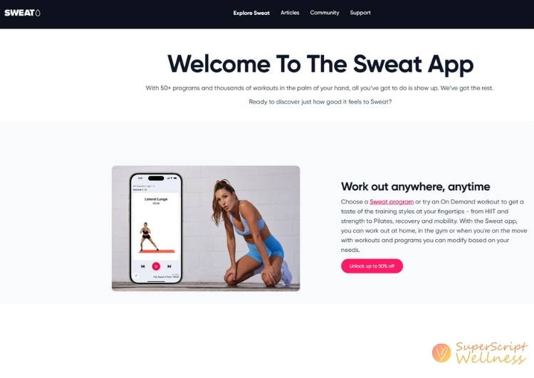 SWEAT app strength training for women